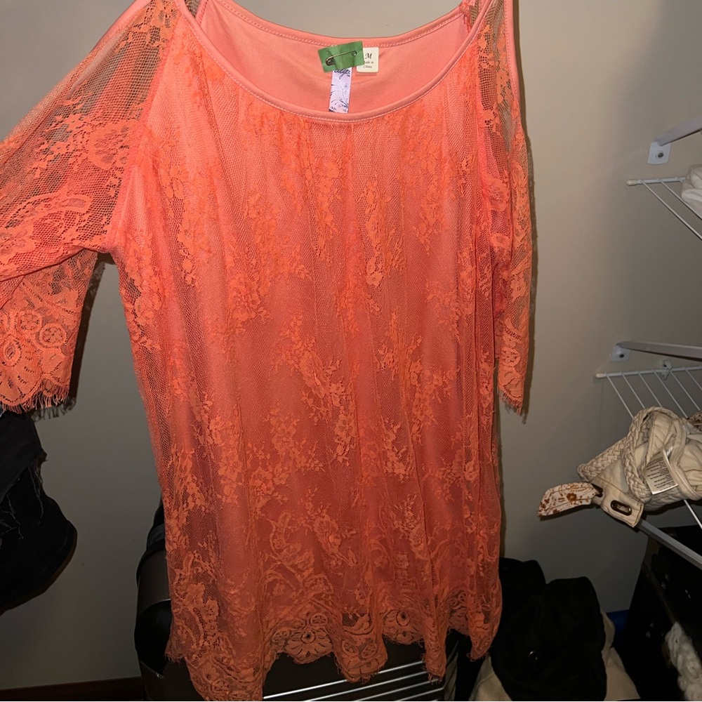 Fun light weight orange summer dress